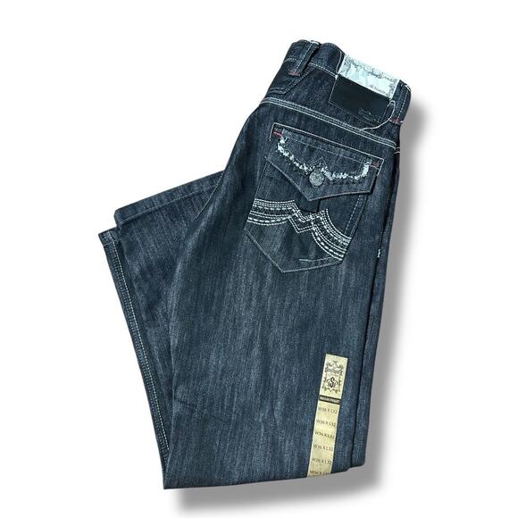 VTG‎ Southpole Denim Jeans Men's 36x32 Black Baggy Loose Fit Y2K NEW - Picture 1 of 12